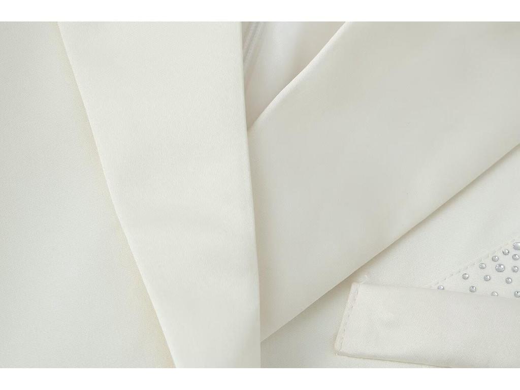 European & American Style Fashionable Silk Satin Lapel Jacket with Rhinestone Embellishments - Women's Suit Dress New Arrival