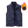 Mens Winter Fleece Cargo Vest Outdoor Multi Pocket Sleeveless Jacket Warm Thick Work Waistcoat