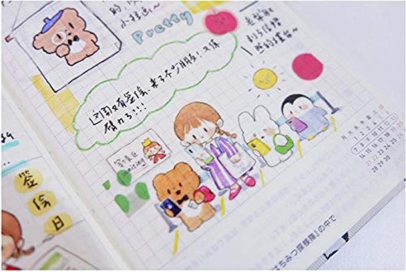 Molinta Washi Masking Four Cute Interior Planner Tape Tape, Girl, Seasons, Colorful, Planner, Album, Scrapbooking, DIY, Gift, Stickers, Decoration,