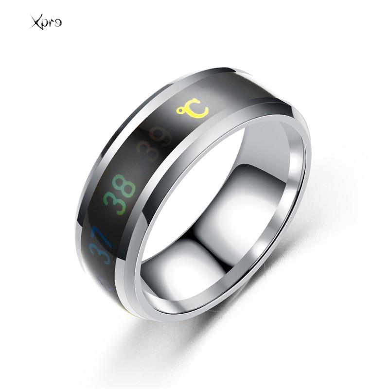 Temperaturring Titanstahl Stimmung Emotion Gefühl Intelligente temperaturempfindliche Ringe für Frauen Männer Wasserdichter Schmuck