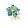 Elegant Retro Intangible Cultural Heritage Craftsmanship Blue Velvet Peony Brooch Atmospheric Freshwater Pearl Bouquet Pin Brooch Female
