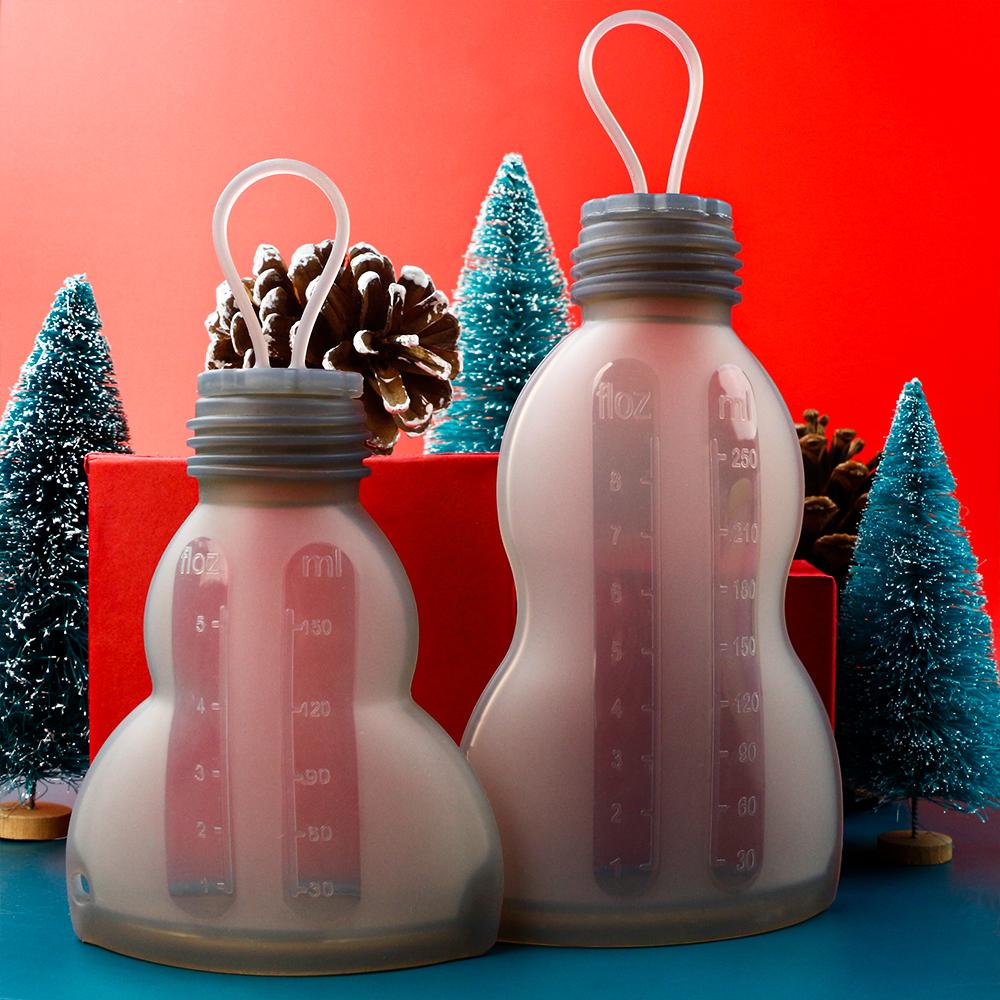 

2021 новый дизайн, экологически чистые многоразовые вакуумные герметичные силиконовые пакеты для хранения грудного молока для кормления с силиконовым ребенком