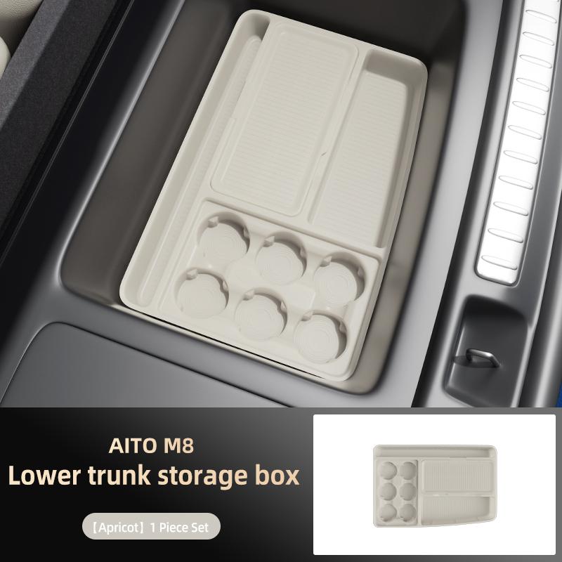 For AITO M8 6Seat 2025 2026 Trunk Storage Box Tail Box Leveling Organizer Interior Modification Special-Fit Interior Accessories
