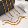 Euro-American Ins style 18k gold stainless steel thick rope bracelet for women, non-fading titanium steel necklace