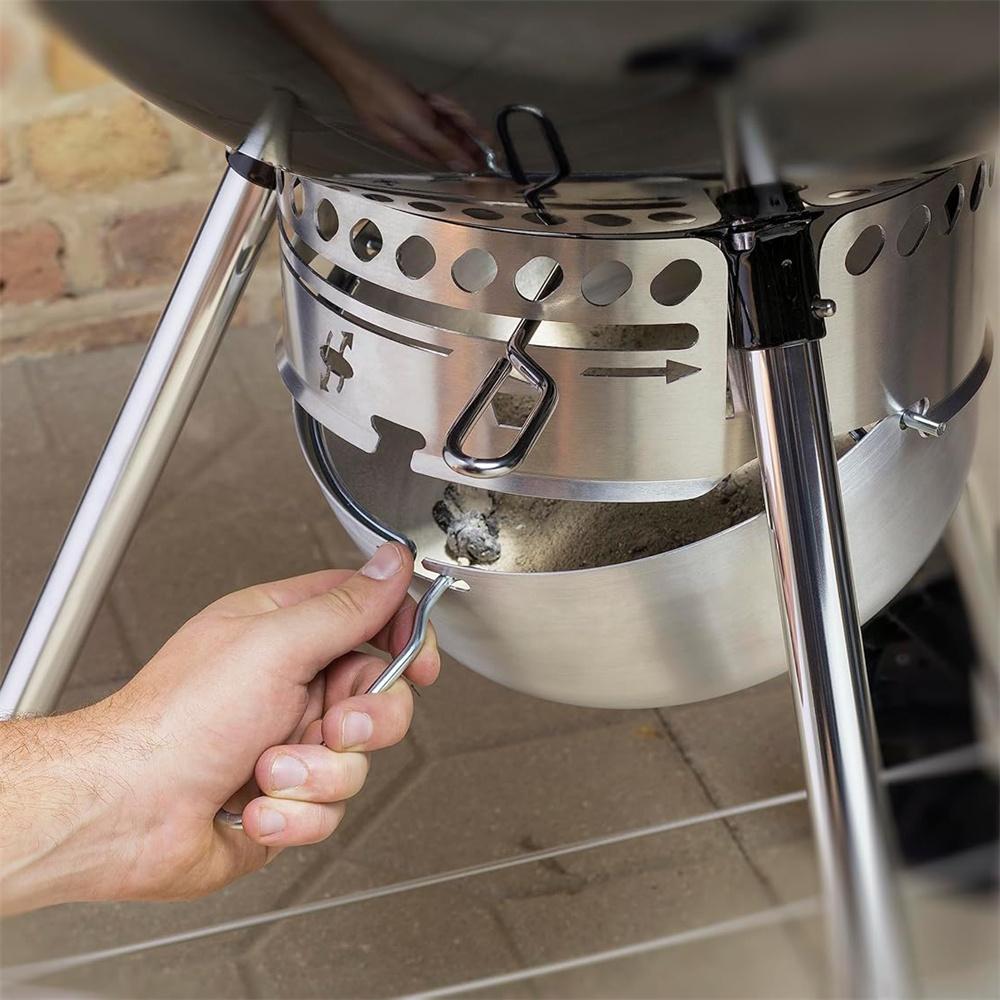 22-1/2-Inch One-Touch Cleaning System Kit For Weber Grills Silver