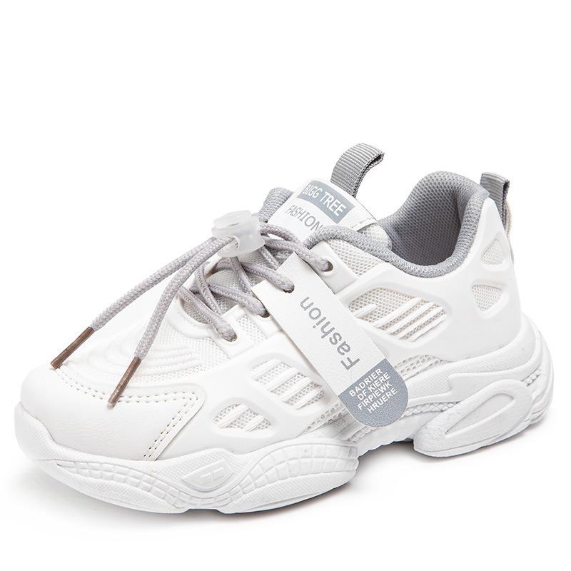 Spring and Summer Korean Version Sports Shoes Children's Breathable Mesh Dad Shoes Students Solid Bottom Running Shoes Boys and Girls Single Shoes