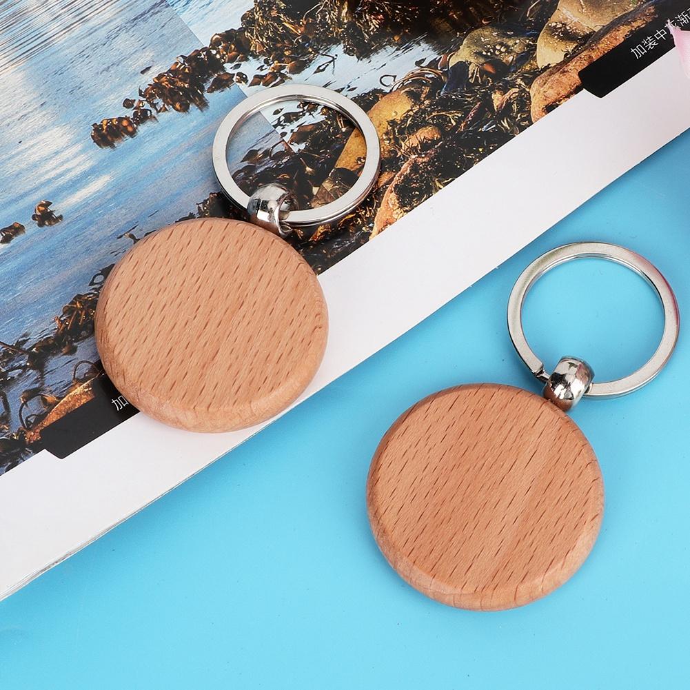 10PCS Beech Wood Key Chain Key   Keychains   Clothing Bag Decoration