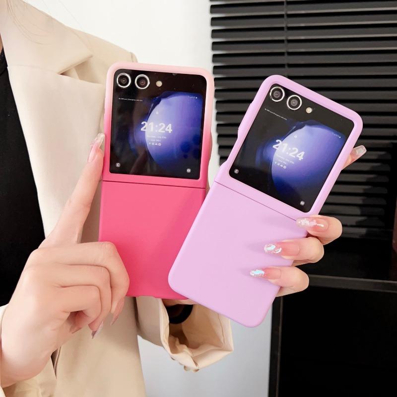 Plastic Skin Feel Protective Phone Case for Samsung Galaxy Z Flip 6 5  Flip6 Flip5 5G Large Window Hard Shell Anti Fall Cover