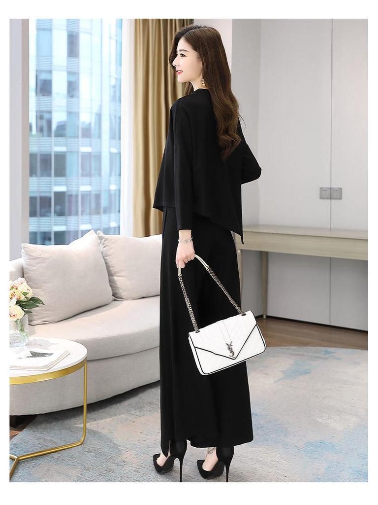 Autumn 2025 Women's Chic Slim Skirt and Pants Two-Piece Suit