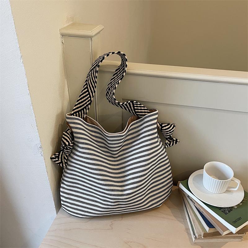 Sac Tote rayé grande capacité Sac à bandoulière pour femme Sac sous le bras