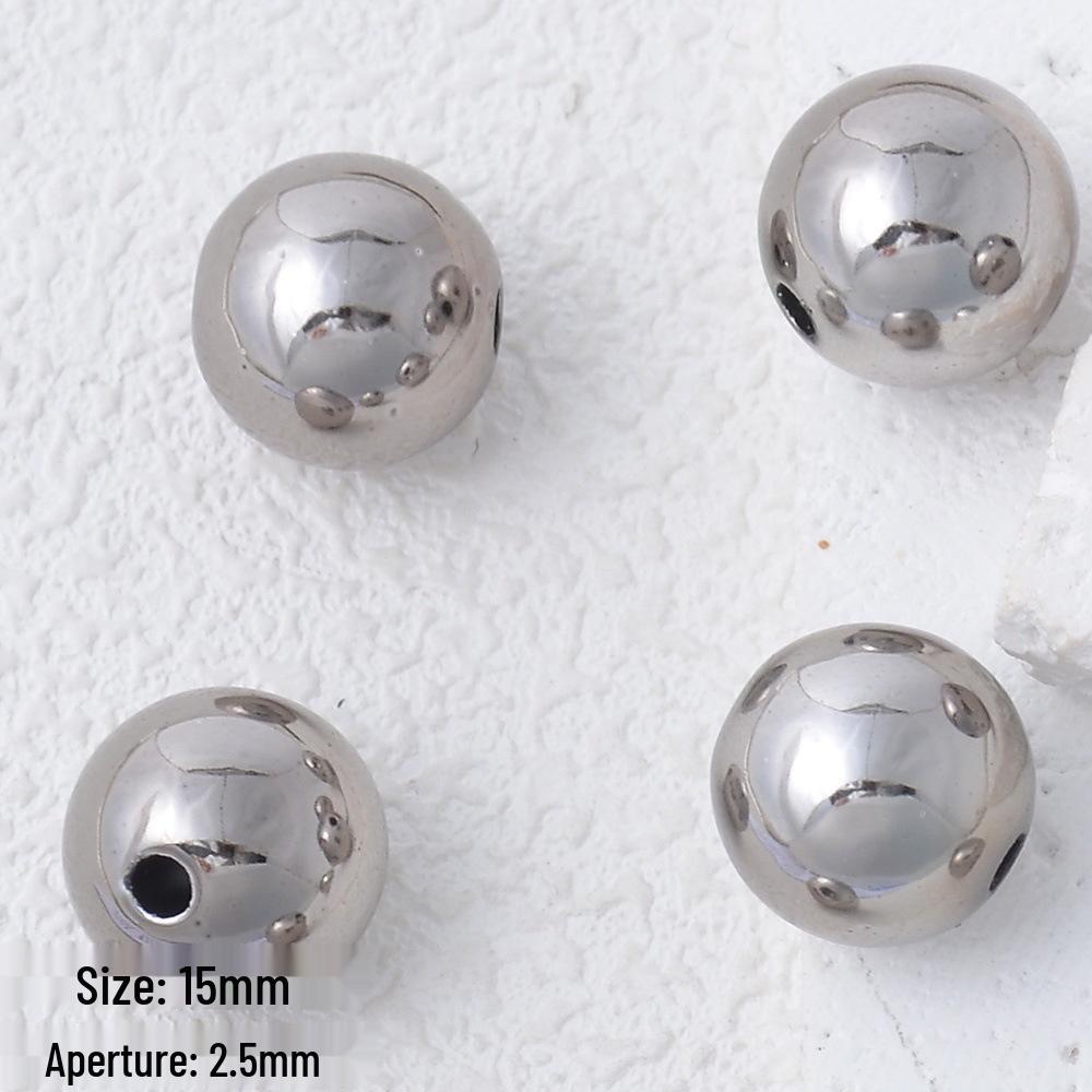 Silver-Plated Y2K Acrylic 3D Spacer Beads for DIY Jewelry Bracelets