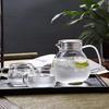 Nishida Teapot & Mugs (2 or 4-Piece Set), Heat-Resistant Glass with Strainer, Dishwasher Safe, Stylish, Simple, Nordic Design, Gift, Pitcher, Water Ju