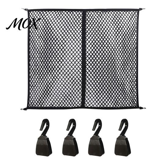 Vehicle Cargo Containment Truck Net, Bed Organizer Stretchable Elastic Net Luggage Holder with 4 Hooks for Pickup Bed, SUV Trunk Flexible Restraint