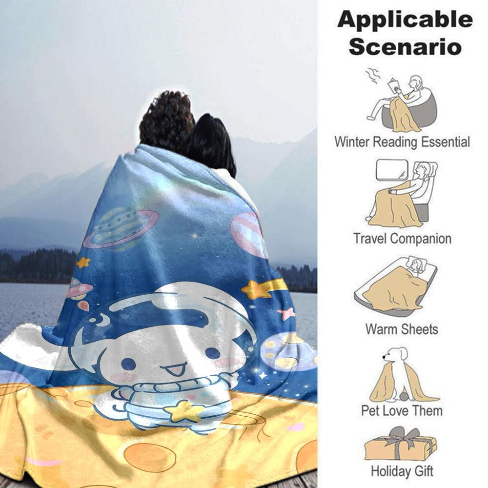 1pc space explorer blanket Lightweight Flannel Throw for Sofa Bed Travel Camping Livingroom Office Couch Chair