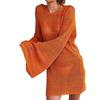 Knit Backless Beach Cover-up: European & American Style Pullover Bikini Outerwear