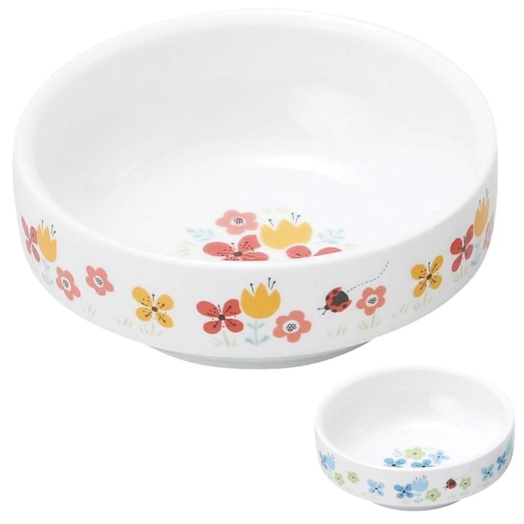 Maruku Page Years Old Side Dish Snack Plate Deep Plate Tableware Dishwasher Microwave Nursery School Lunch Ceramic Reinforced Porcelain Floral Pattern