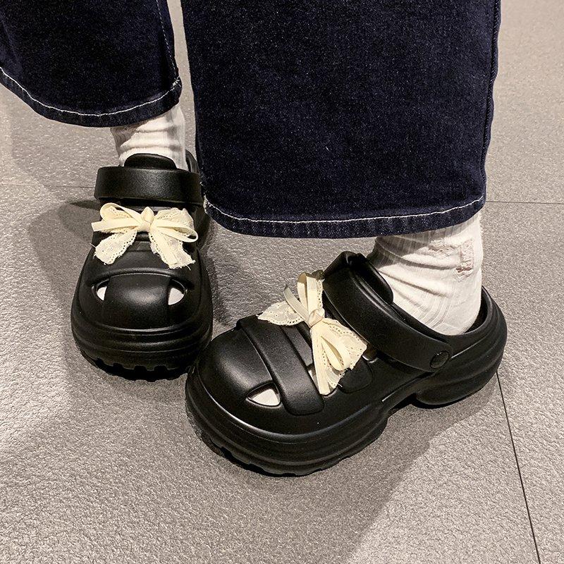 Fashion Butterfly-Knot Slippers Soft Cover Toe Shoes Woman 2025 Luxury Slides Comfort Rubber Designer Sweet Casual Butterfly-knot Scanda