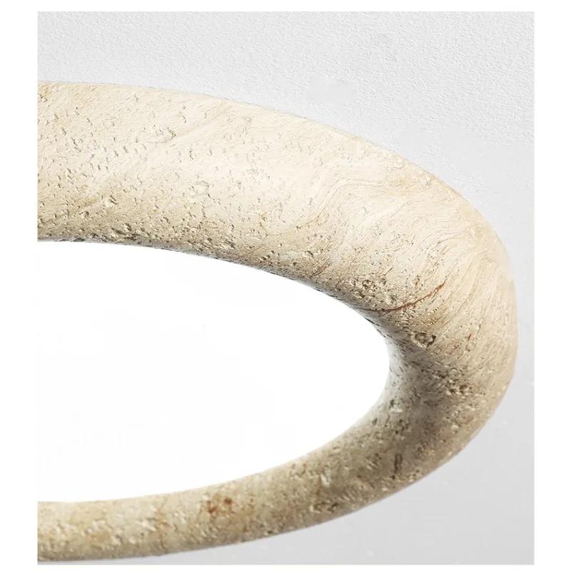 Natural Yellow Lime Hua LED Ceiling Light Creative Circular Light Wabi Sabi Ceiling Light  Dining Room Bedroom Decoration