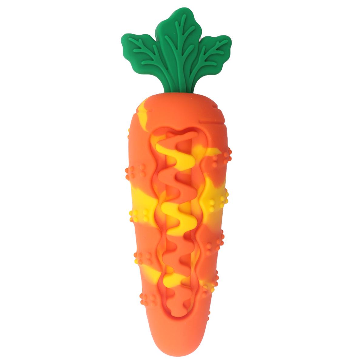 

Silicone Carrot Dog Toy - Molar, Sounding, Bite-Resistant, Self-Play Boredom Relief оранжевый