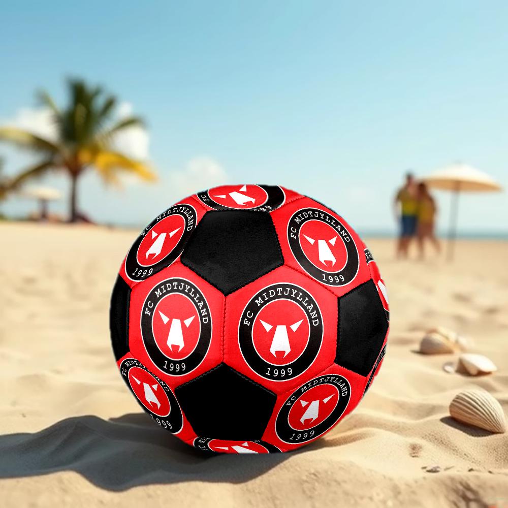 SIZE 5 FC Midtjylland Soccer Ball Colorful All Ages Machine Stitched PVC Competition Ready Durable High-Bounce