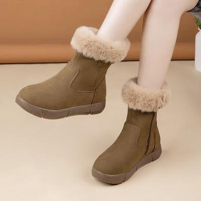 Snow Boots Women's New Round Head Flat Bottom Short Tube Winter Velvet Thickened Warm Boots Cotton Shoes Winter Shoes