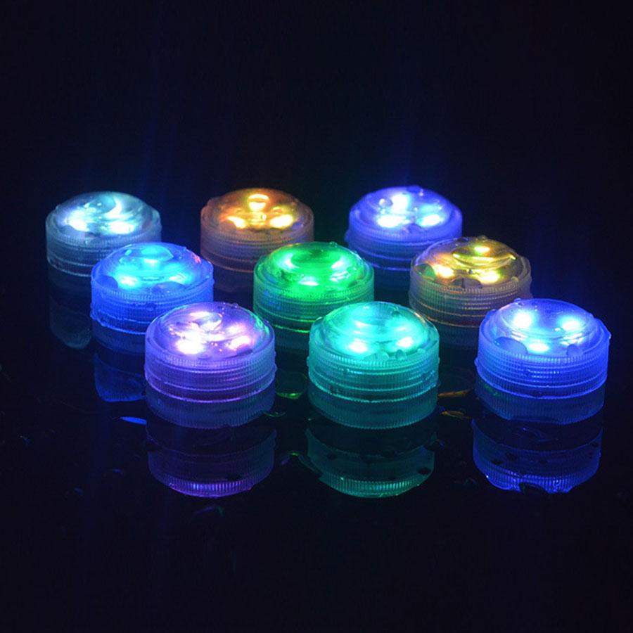 3LEDs RGB Underwater Lights Submersible Lamp Built-in CR2032 Button Battery Garden Swimming Pool Light for Aquarium Vase Bowl