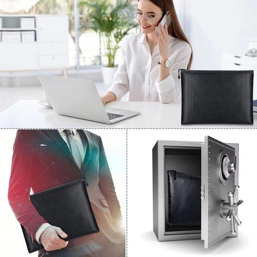 High Temperature Resistant Fire Safe Storage Pouch Square File Envelope Holder  Valuables