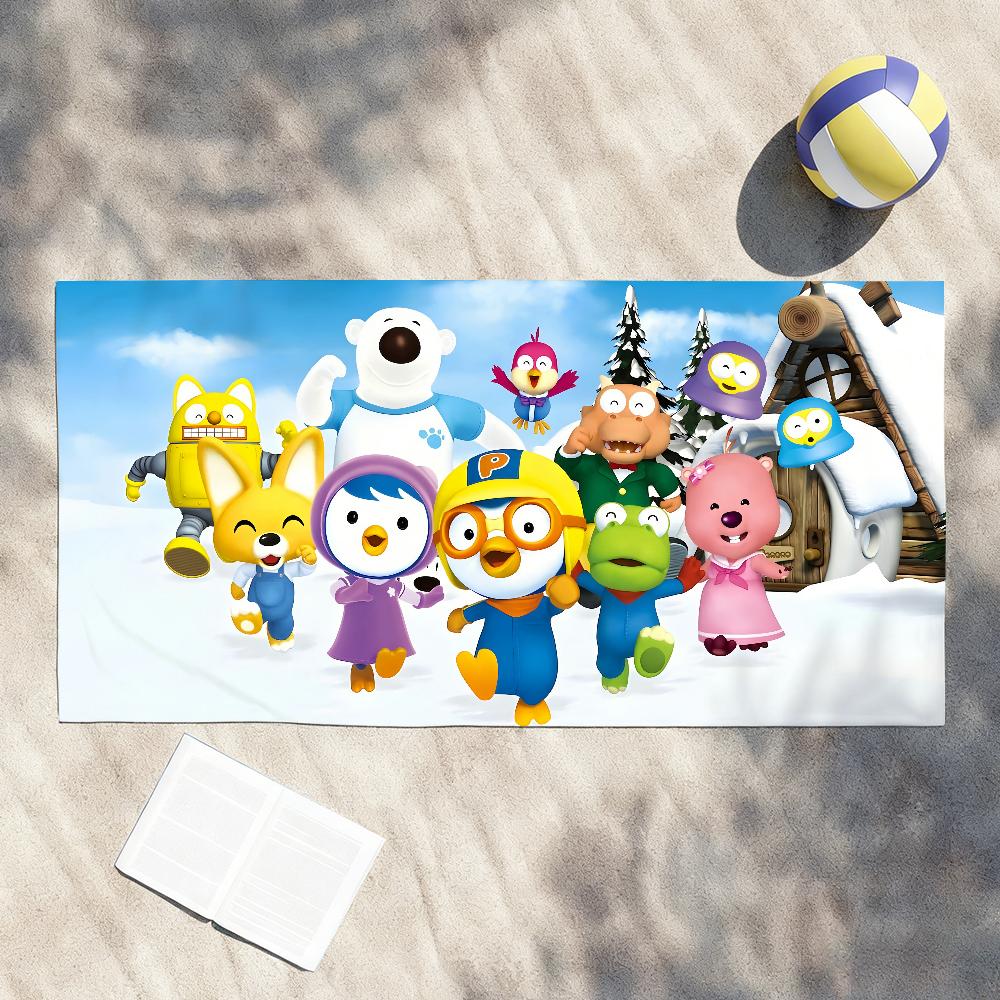 Cartoon P-Pororo-S Cute Towel Shower Sauna Travel Spa Quick Dry Gym Accessories Soft Large Beach Towels