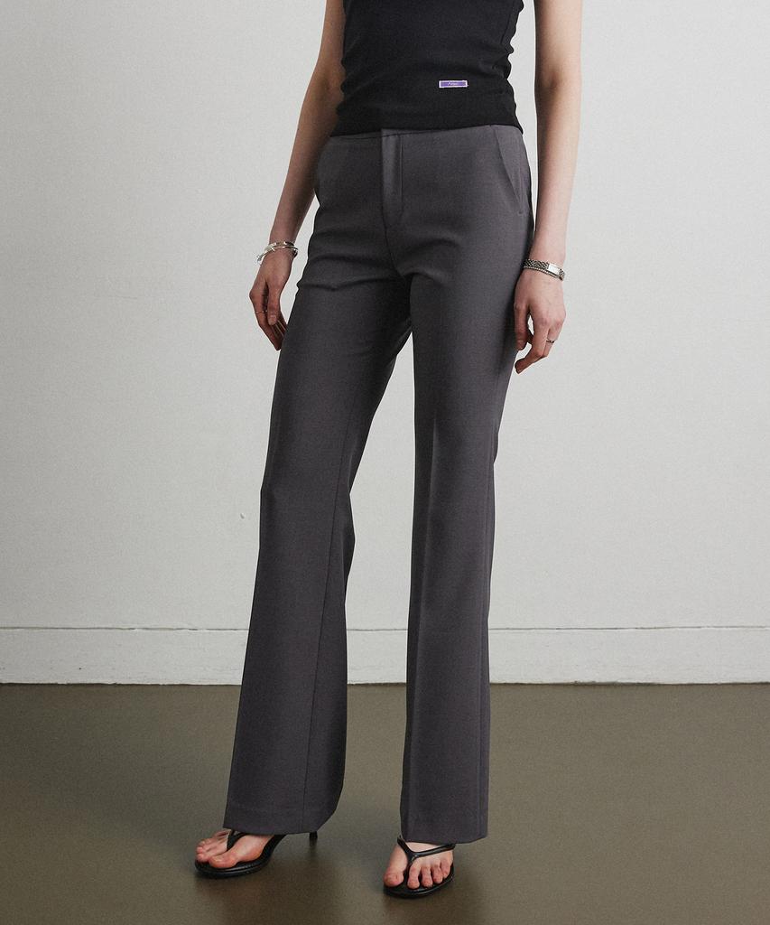 Aheule Essential Bootcut Slacks_Dark Gray