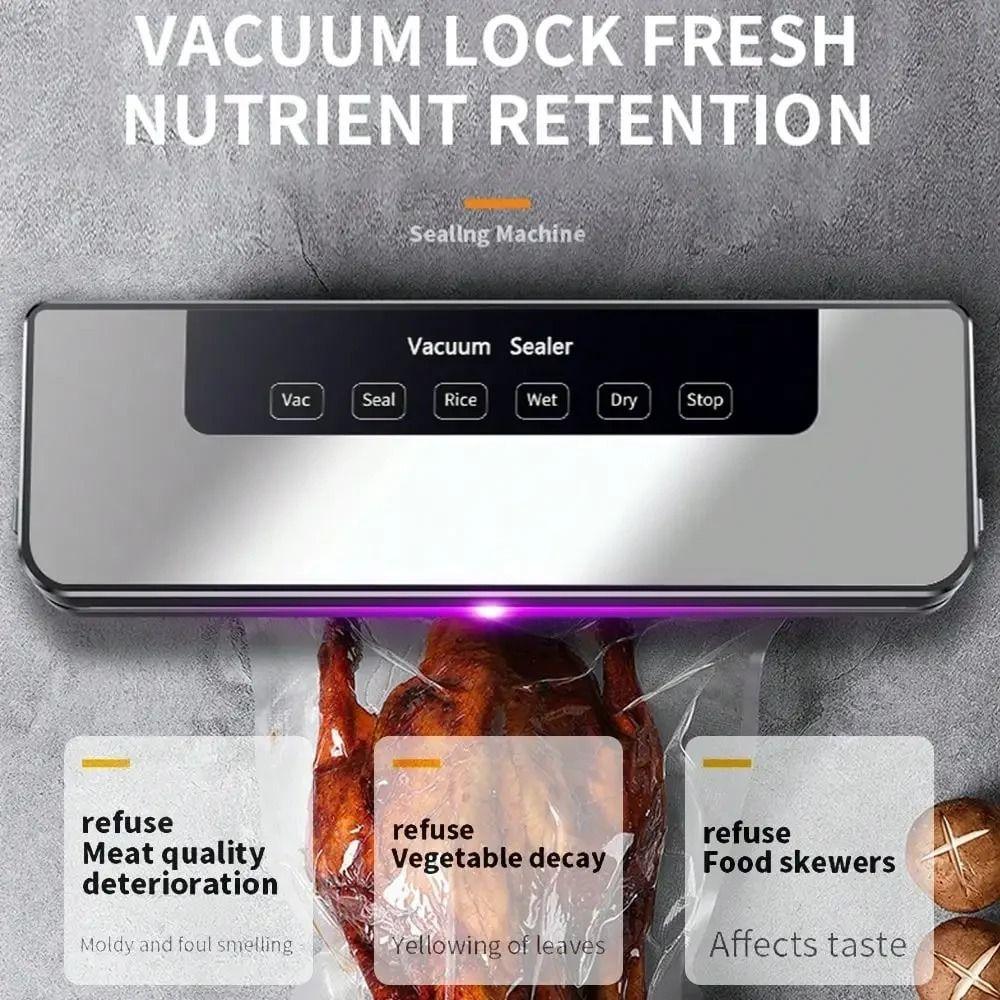 Touch Button Electric Vacuum Sealer Multiple Modes Food Saver Vacuum Sealer  Powder Oil Packaging