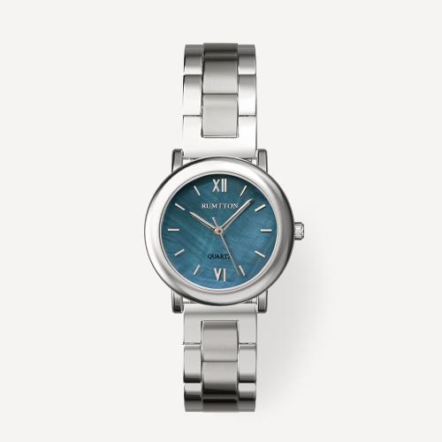 

[RUMTTON] RUMTTON Round Blue Mother-of-pearl Silver Metal Wristwatch Mare One Size