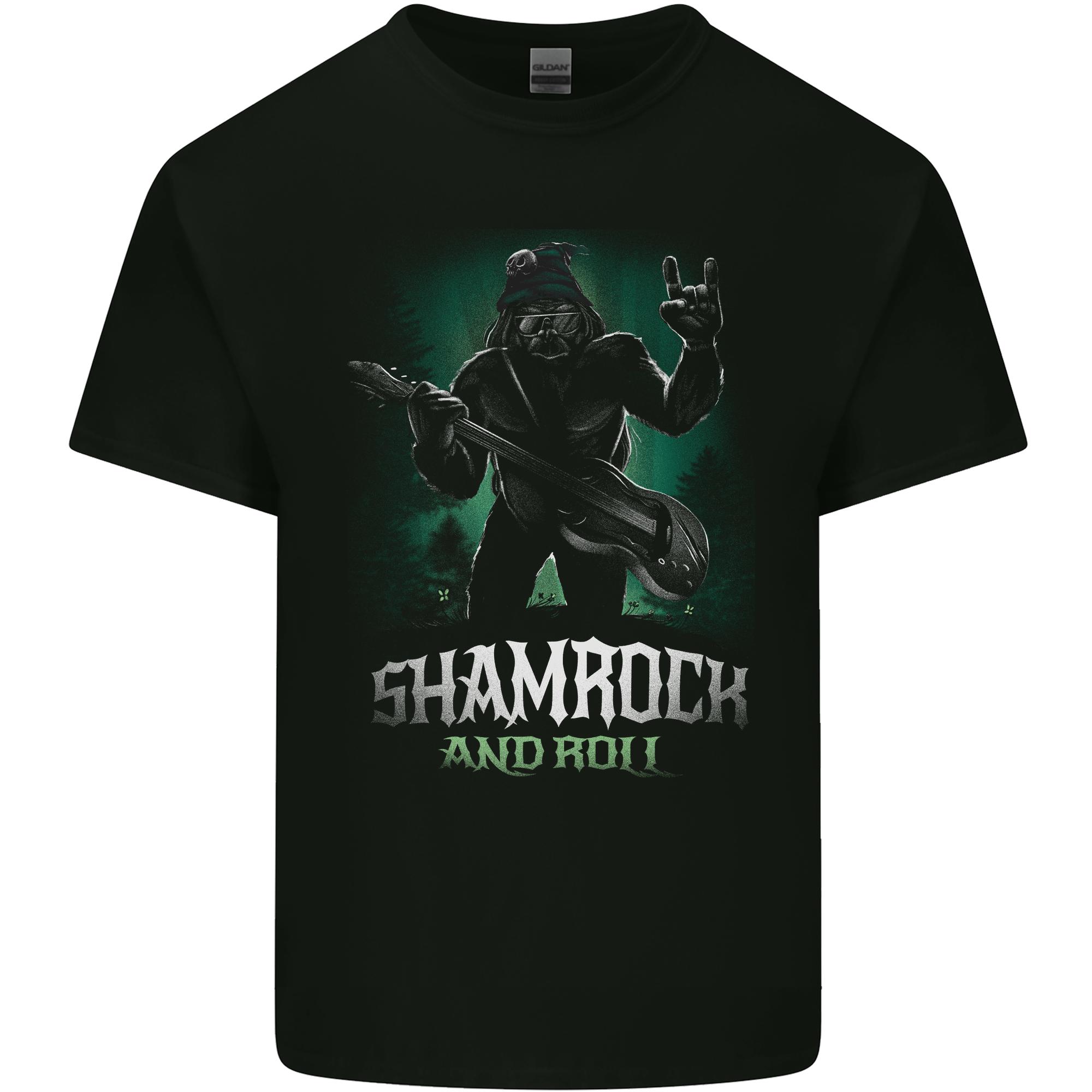 Bigfoot Shamrock n Roll Funny St Patricks Day Unisexs Light Cotton TShirt S