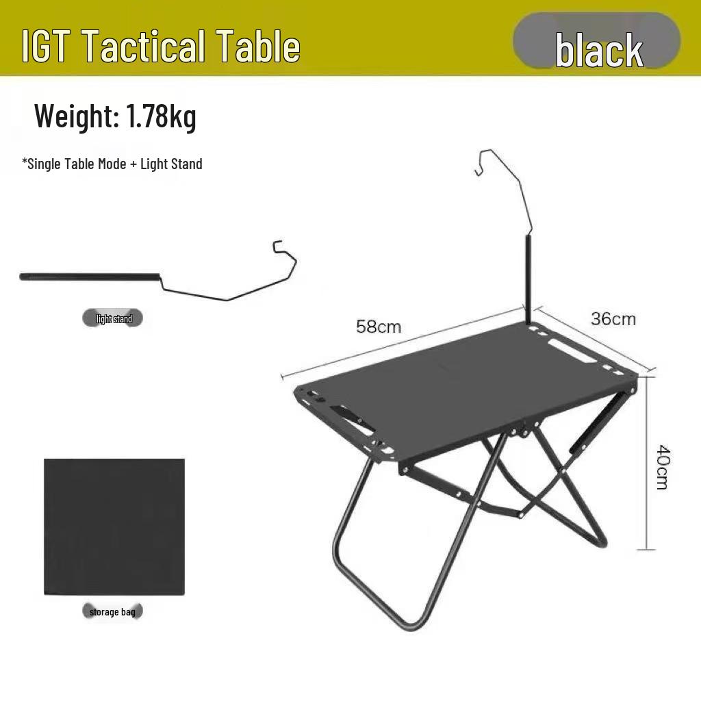 Tactical Folding Outdoor Table: Portable Multifunctional Camping, Picnic, and Tea Table