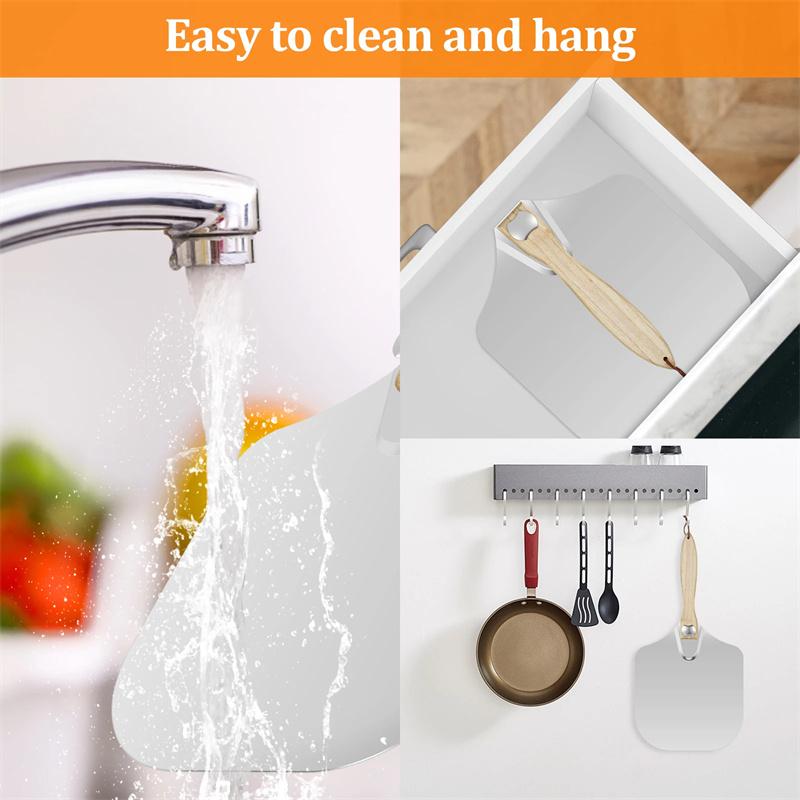 Aluminum Metal Pizza Shovel Spatula with Foldable Wooden Handle Nonstick Oven Cake Lifter Transfer Tray Baking Homemade Bread