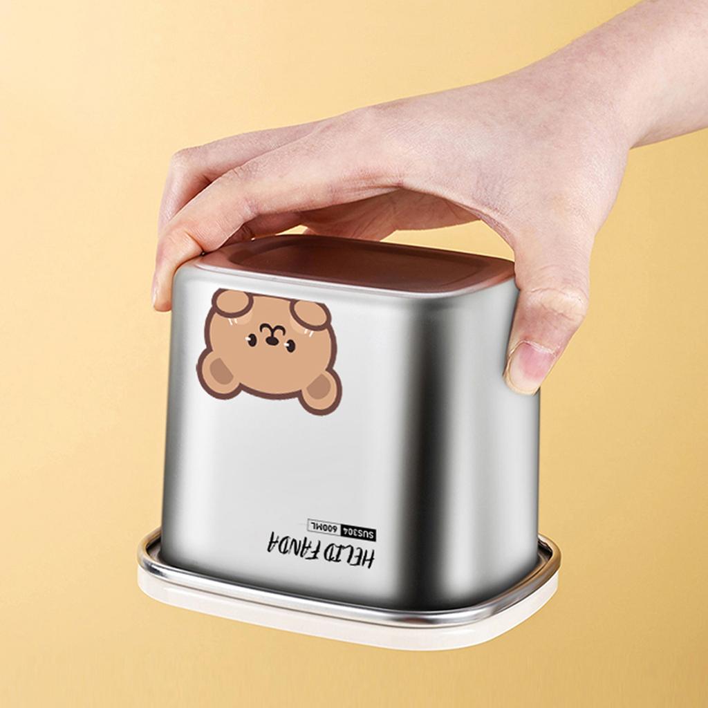 304 Stainless Steel Food Container Portable Large Capacity Lunch Box For Students Heatable Refrigerator Sealed Fresh-Keeping Box