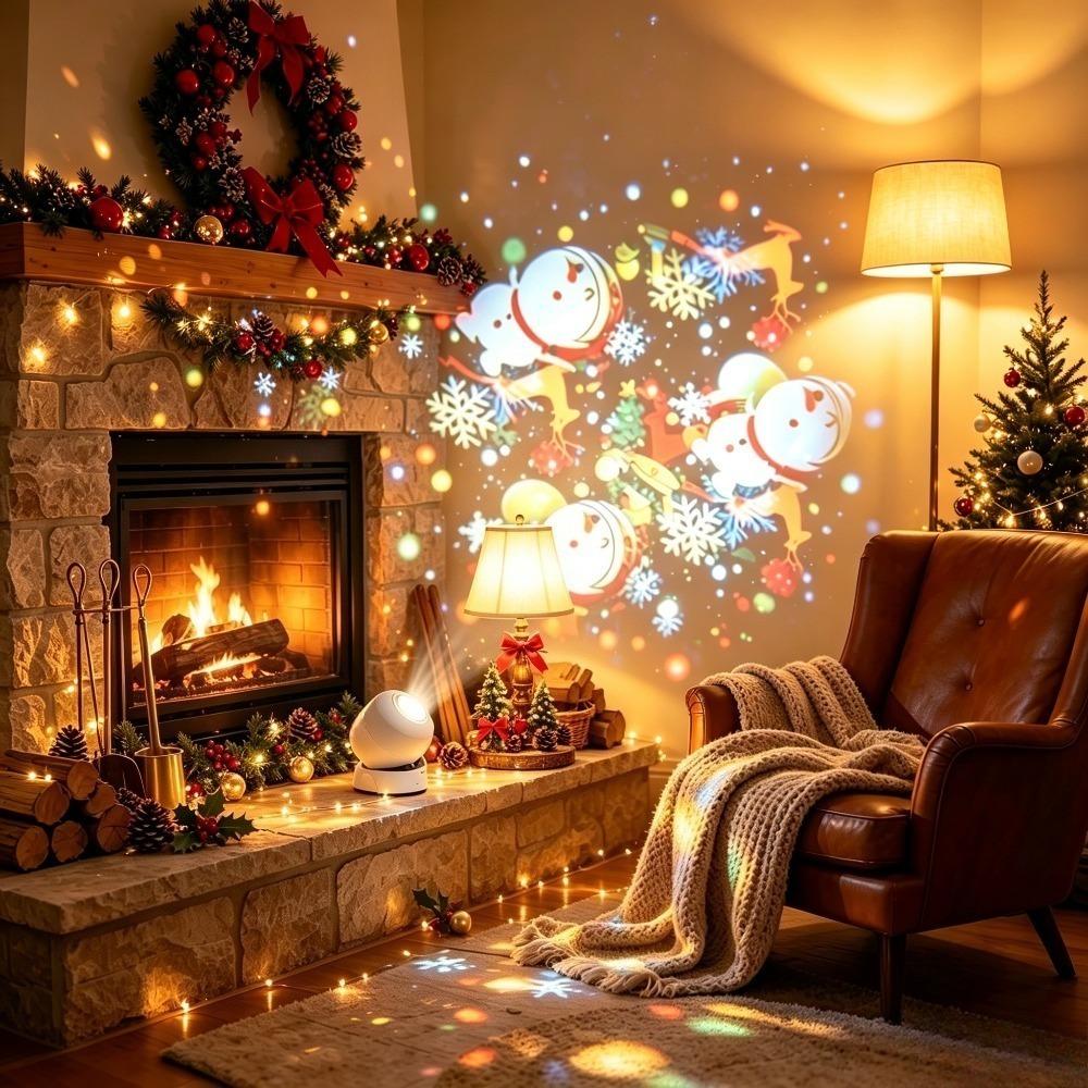 Ocean Dreamy Dynamic Projector Light Snowflakes Night Light Indoor Ambient Lamp for Bedrooms