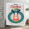 Tuniu Charmante Weihnachts-Badezimmerdeko Festlicher Feiertags-Duschvorhang Niedliches Rentier-Design Wasserdichtes Gewebe Lustiger Wohnraum-Akzent