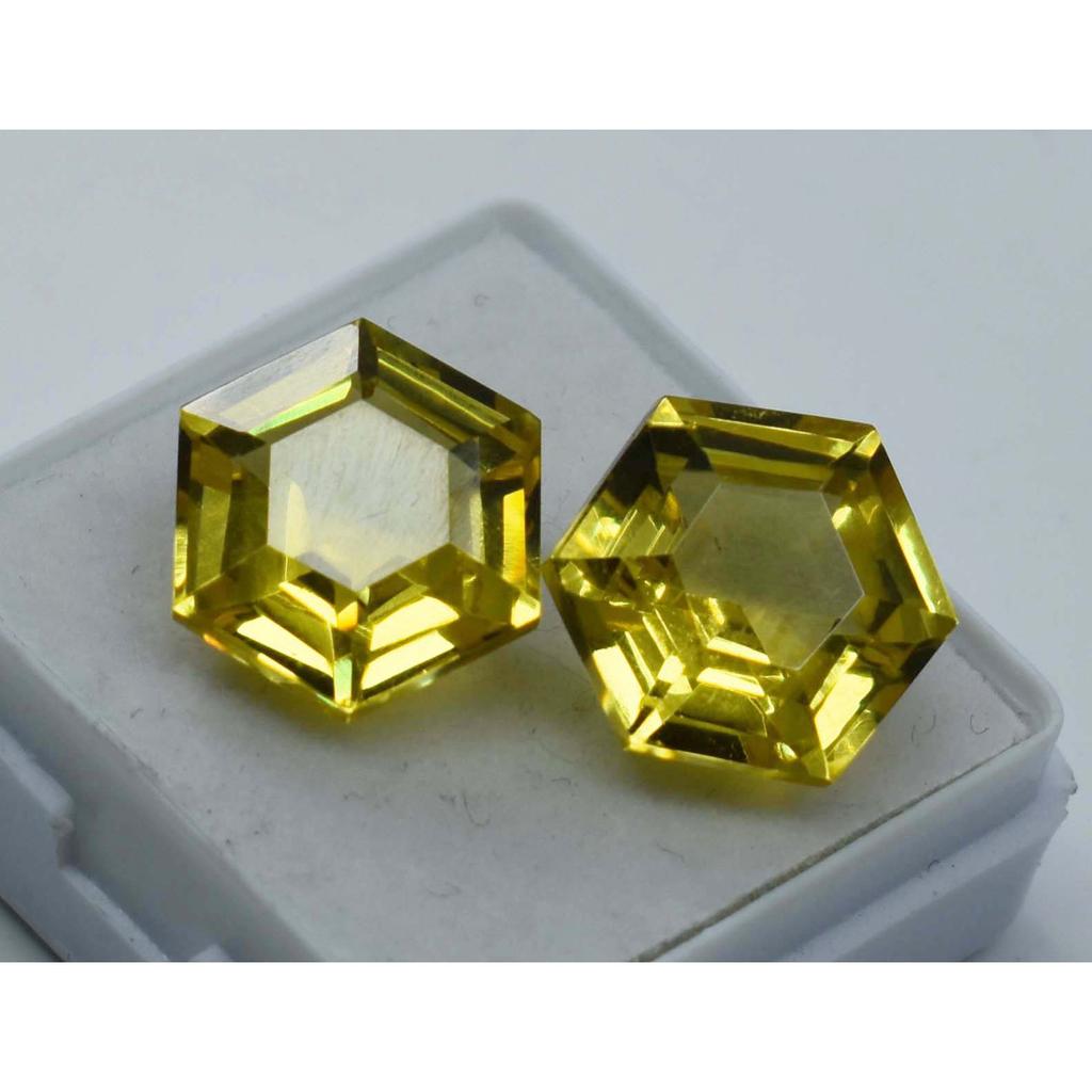 Natural Yellow Sapphire Fancy Shape 21.30 Ct Ring Size Pair Gemstone