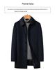 Men's Mid-Length Wool Coat with Goose Down for Autumn Winter - Cashmere Overcoat for Middle-Aged and Elderly