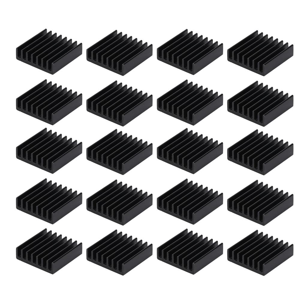 20pcs Heat Sinks Mini Black Aluminum Electronic Component Heatsinks for PC Chips IC Power Supplies