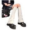 Women's Autumn/Winter White Knitted Wool Wide-Leg Flared Calf Pile Socks