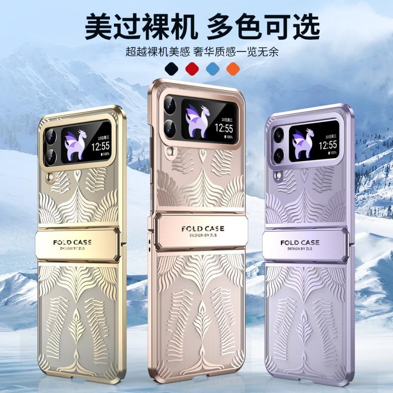 Premium Electroplated Transparent Full-Body Case Galaxy Flip 5 Shockproof Scratch-Resistant PC Cover With Hinge