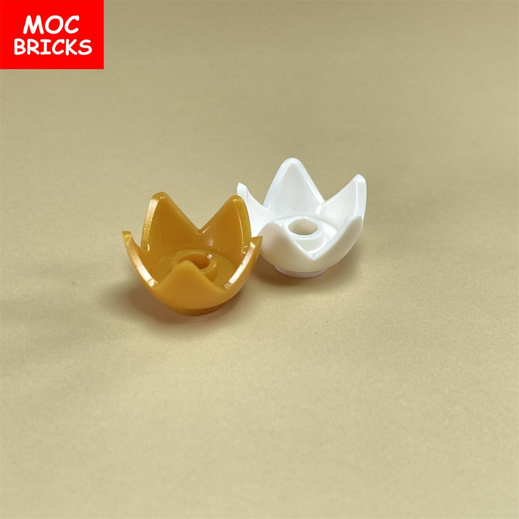 20pcs/lot MOC Bricks Headgear Crown with 5 Points Open Center Stud Flower Compatible with 39262 Building Blocks