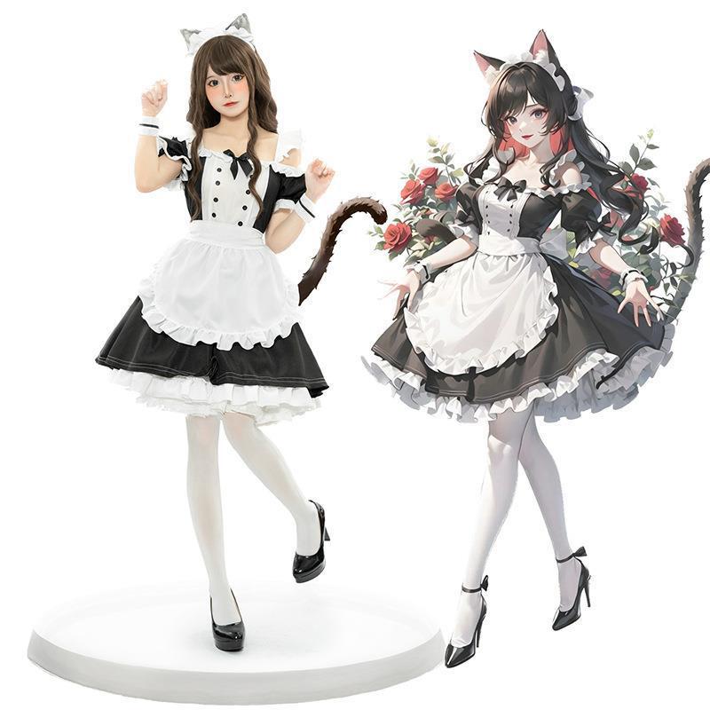 Anime Maid Cute Lolita Dress Cat Restaurant Uniform Christmas Halloween Cosplay