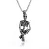 Vintage Gothic Hell Reaper Scythe Pendant Mystical Demon Necklace for Men Personality Punk Halloween Trend Jewelry