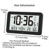 Battery Powered Digital Wall Clock TEMP Humidity Date Week 2 Alarm Night Vision 12/24H Auto Dimmable DST Snooze LCD Table Clock