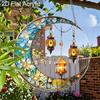 Acrylic Crescent Moon with Lanterns Suncatcher Stained Glass Effect Window Hanging Ornament Boho Lover Gifts
