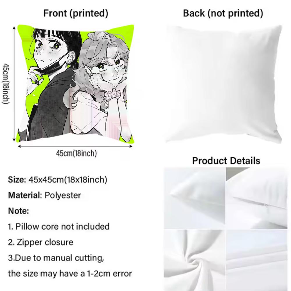 A-Aya O-Oosawa K-Koga M-Mitsuki Cushion Cover Reversible Plush Pillow Cover – For Car, Sofa, Bedroom, Perfect As a Gift.