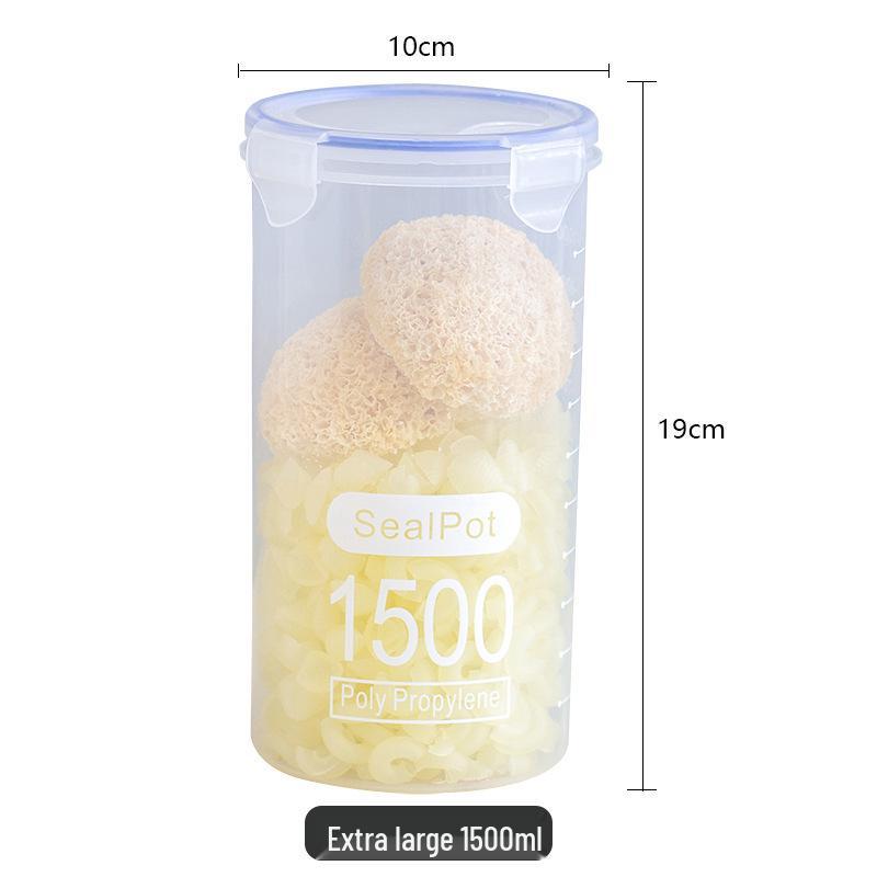 Clear Plastic Airtight Storage Jar for Kitchen Grains, Tea, and Powder