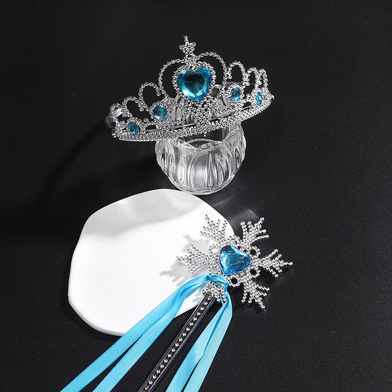 Elsa Princess Snowflake Wand & Crown Toy Set - Ice & Snow Series Hair Accessories Props
